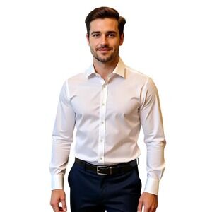 T M Lewin Mens White Slim Fit Non Iron Dress Shirt 16 5 33 Sleeve